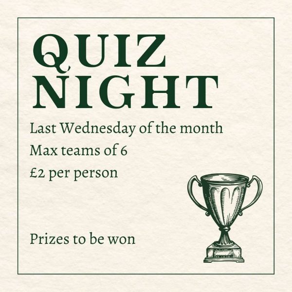 Quiz night at The Park Bedford. Last Wednesday of every month.